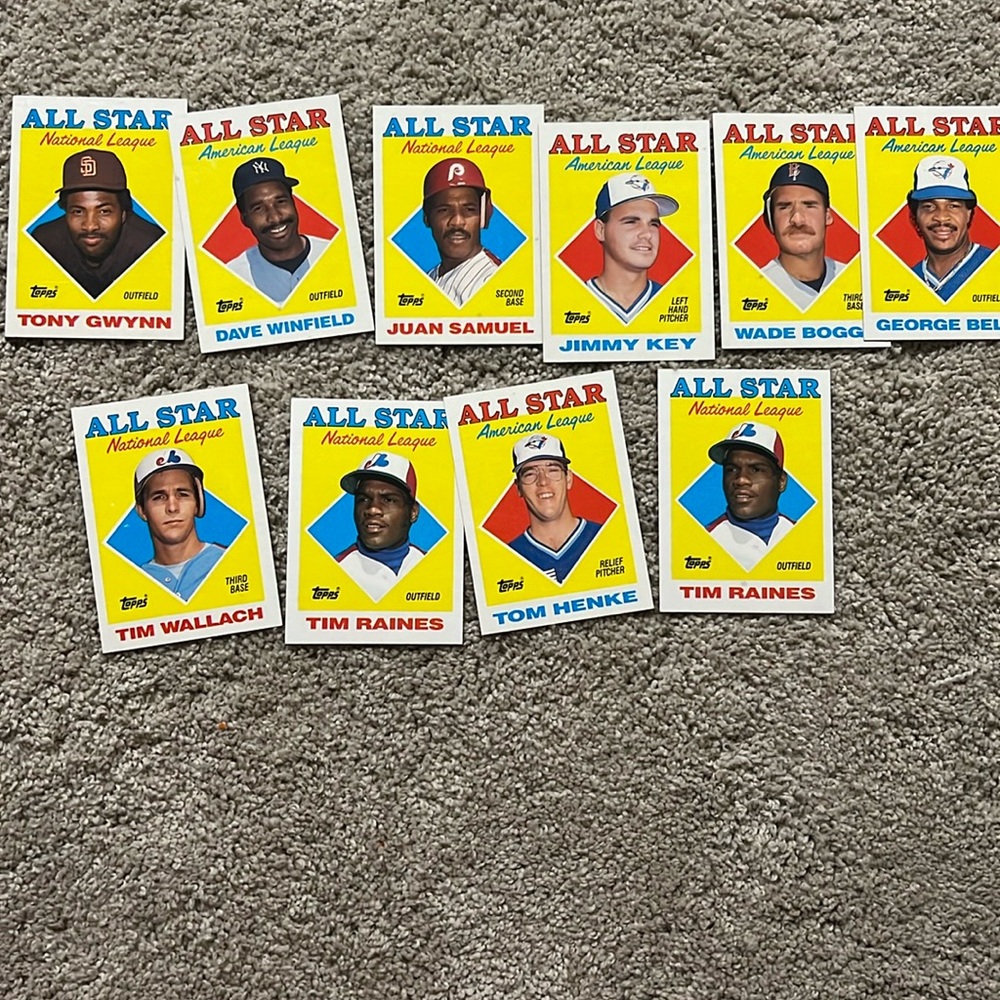 All star baseball cards 1988